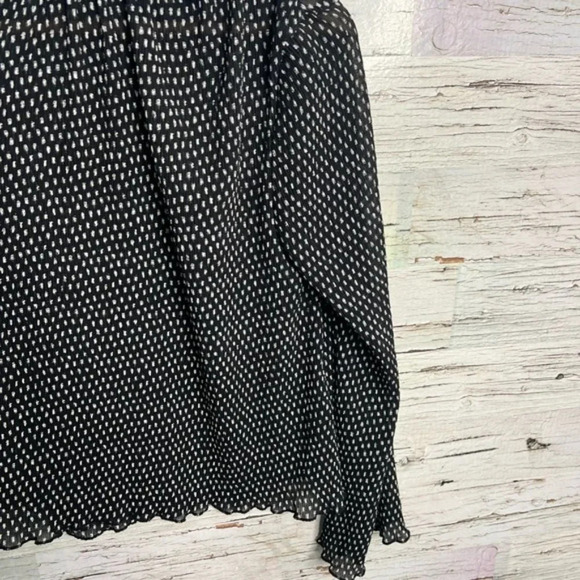 The fifth label polka dot sheer long sleeve blouse  black white size small - Picture 3 of 8